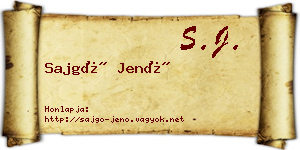 Sajgó Jenő névjegykártya