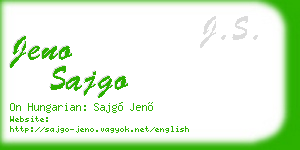 jeno sajgo business card