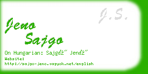 jeno sajgo business card